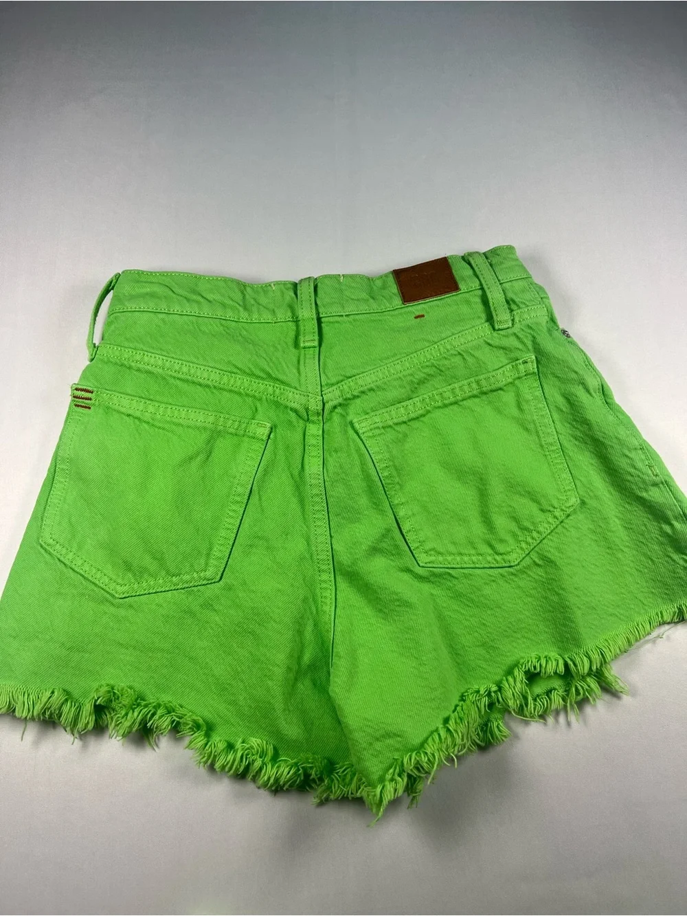 BDG Neon Green Distressed Denim Shorts
